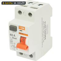 УЗО Tdm Electric ВД1-63 2P 40 A 30 мА 4.5 кА AC SQ0203-0013